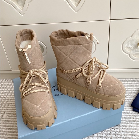 Prada Tan Winter & Rain Boots - Picture 5 of 9